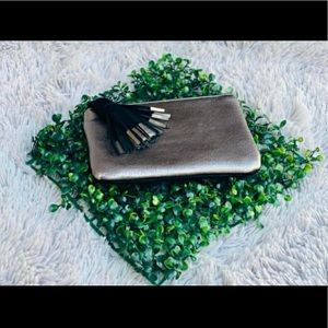 Metallic Faux Leather Clutch